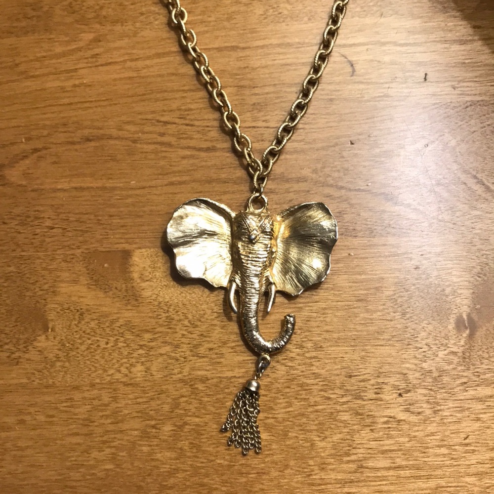 Vintage Gold Elephant Chain Necklace